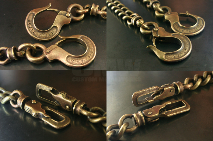 エビセン 真鍮 ロング ウォレットチェーン 箱完備 美 重厚感のある