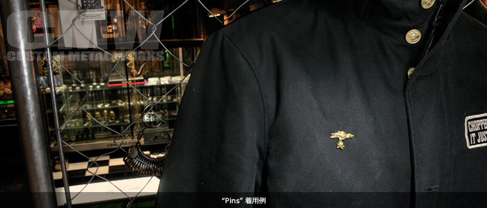 CrowとSkullのBRASS Pins,Charm