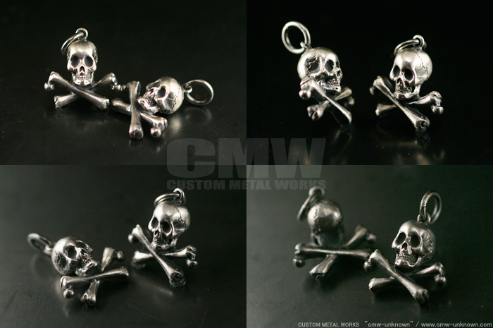 Cross Bone Skull モチーフの小さめなペンダントトップ